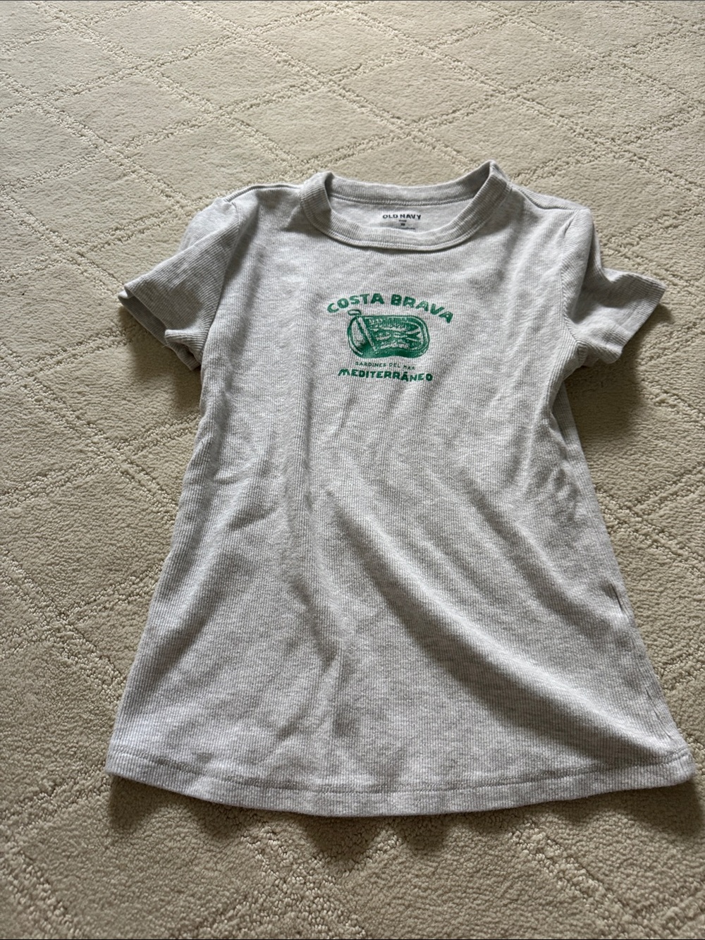 Old Navy Gray Tee with Green 'Costa Brava' Graphic